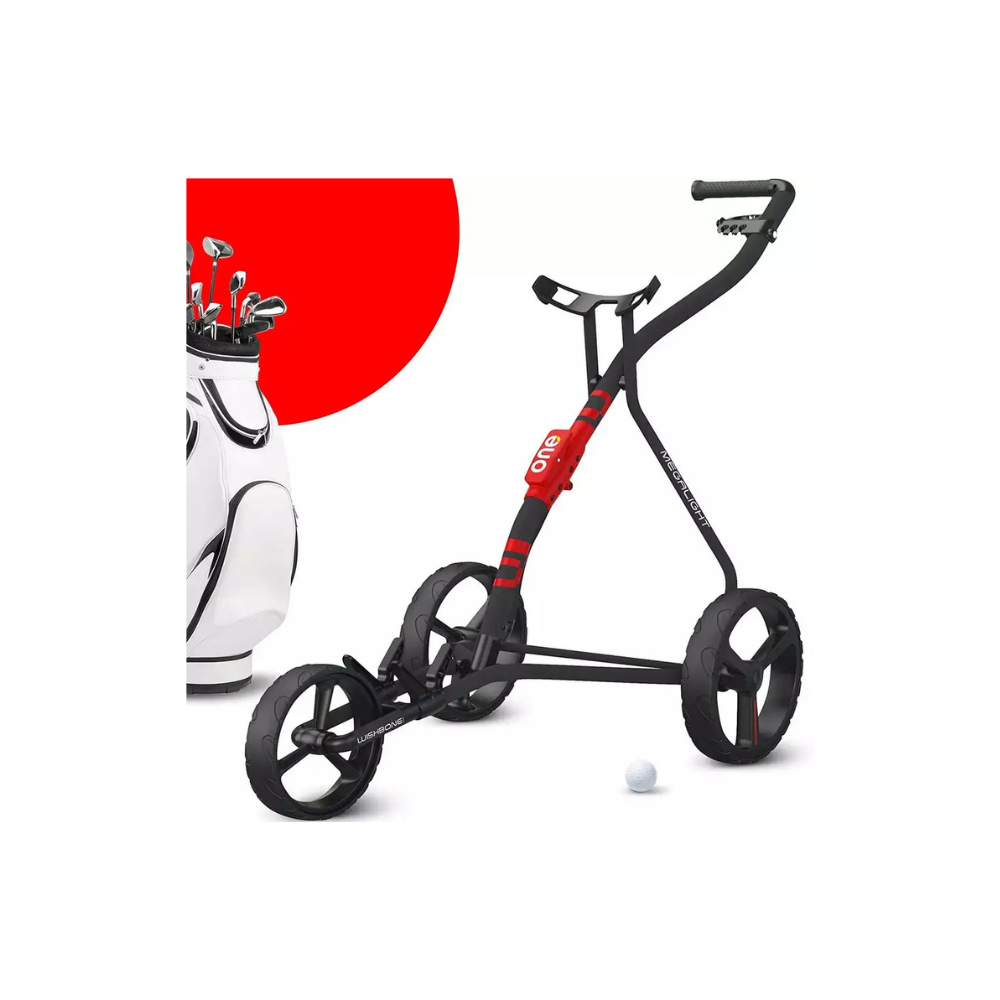 New Golf Push Carts 1 Step Folding 9lbs Lightweight High-tech Minimalistic Design Plus 