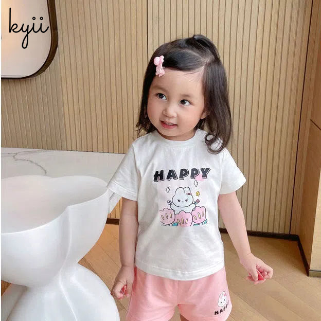 KYII Girls set two-piece Short Sleeve top children Set kyii0012